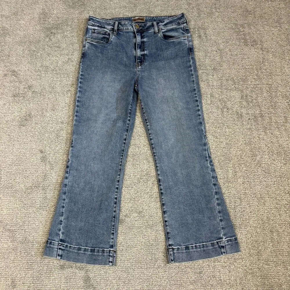 Kut from the Kloth Kelsey Ankle Flare Jeans Women’s 10 Medium Wash Stretch